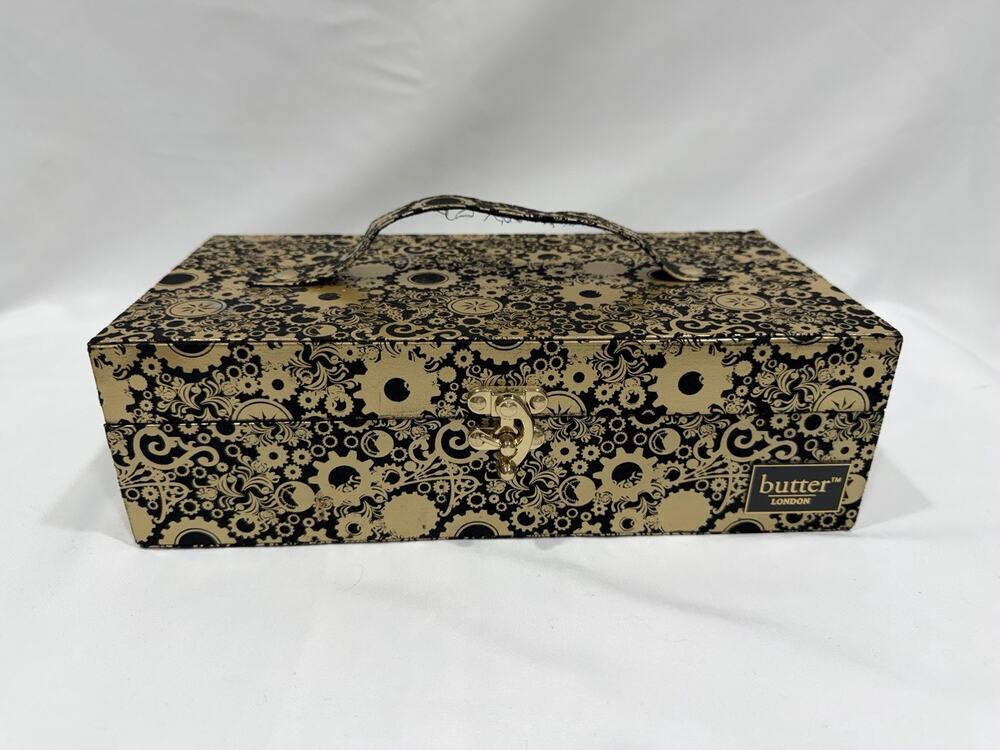 Butter London Cosmetics Steampunk Makeup Trinket Box Gold Black Grunge